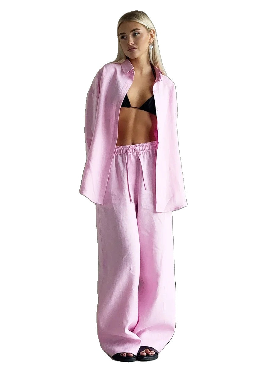 Variant image for Anna | Lässige Braune Baumwoll-Hemdhose Mit Elastischer Taille-3