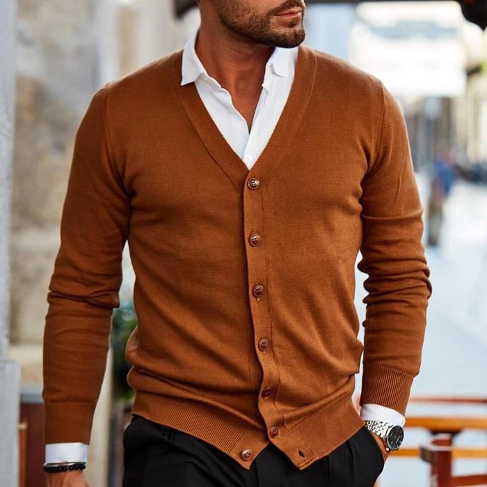 Baumwoll-Herren-Cardigan im Casual-Stil Hause Lune
