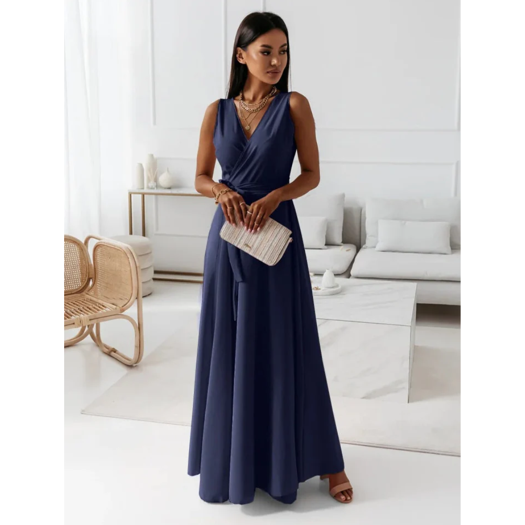 Lena | Damen Maxikleid Ärmellos Mit V-Ausschnitt Für Sommer & Festliche Anlässe 6