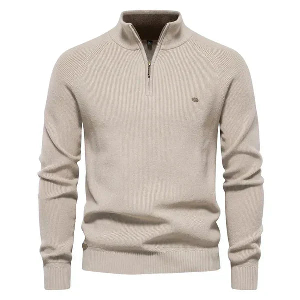 Boaz | Herrenpullover Aus Baumwolle Mit Halb Reißverschluss 3