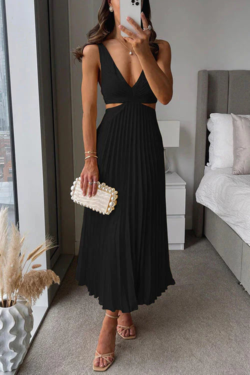 Variant image for Vania | Festliches Falten-Satinkleid für Damen - Elegantes Kleid für Hochzeitsgäste-21