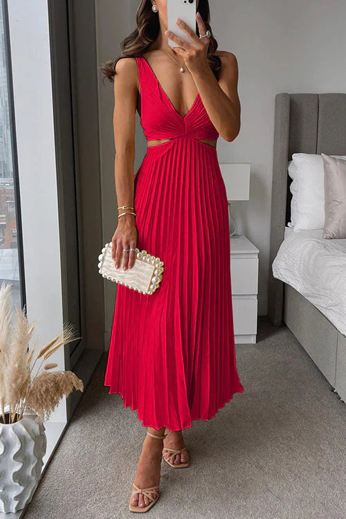 Variant image for Vania | Festliches Falten-Satinkleid für Damen - Elegantes Kleid für Hochzeitsgäste-16