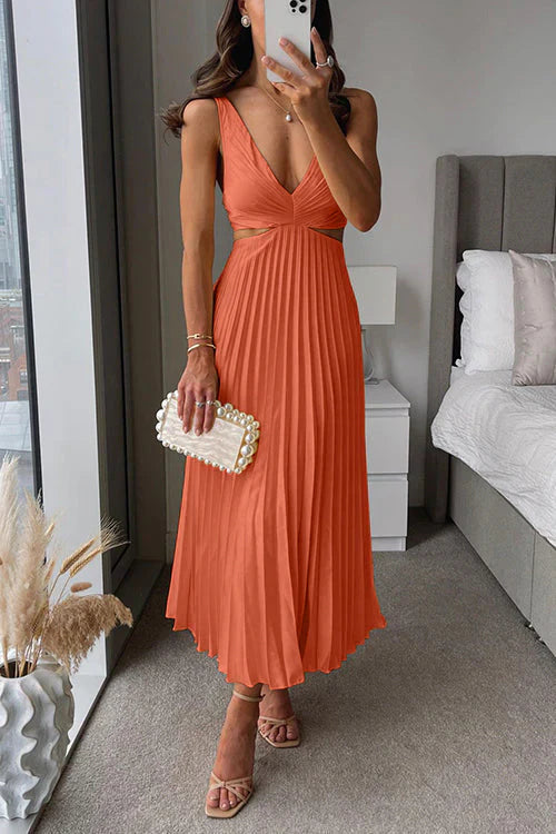 Variant image for Vania | Festliches Falten-Satinkleid für Damen - Elegantes Kleid für Hochzeitsgäste-11