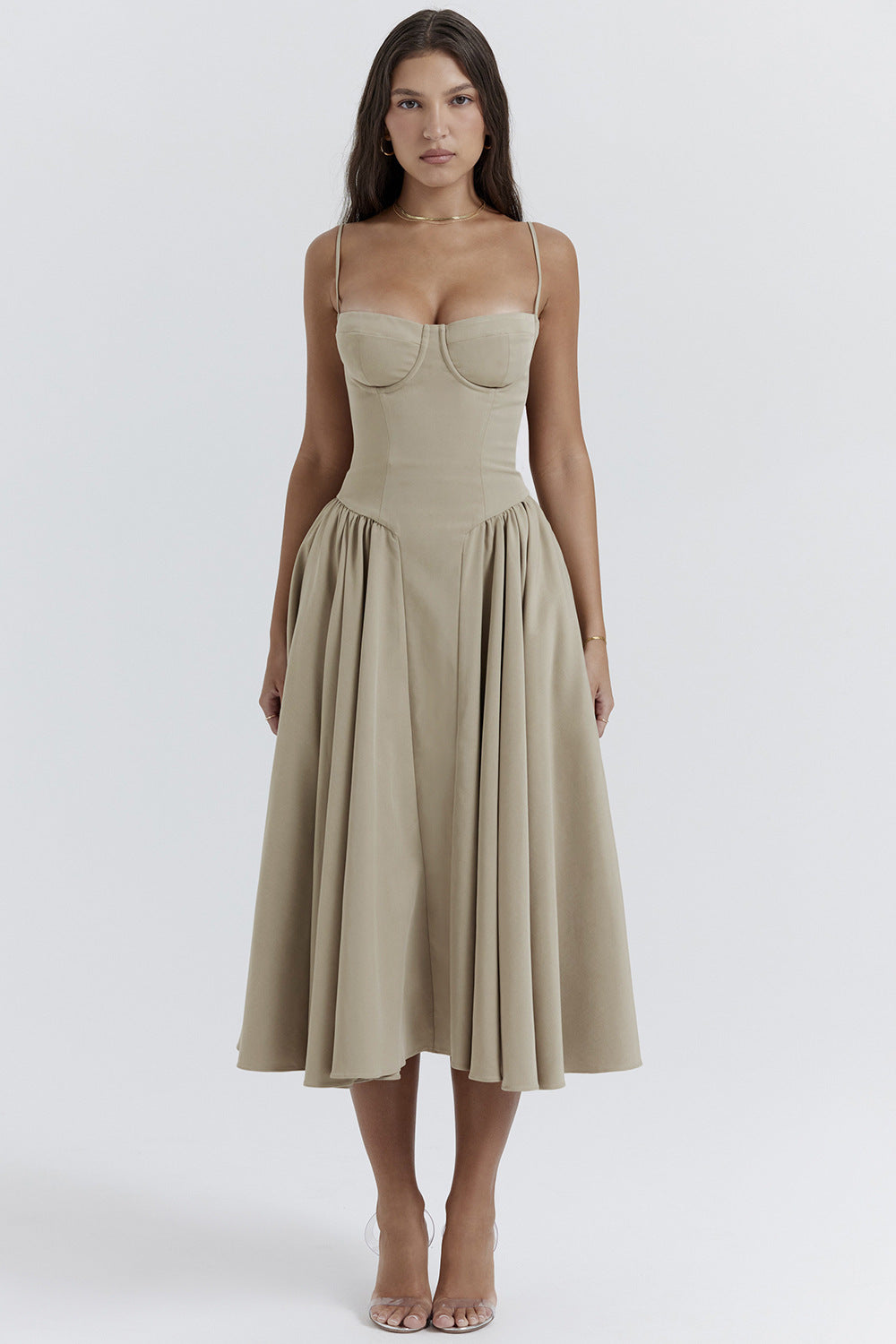 Etta | Ärmelloses Korsett Midi Kleid - Schmeichelnd & Elegant-4
