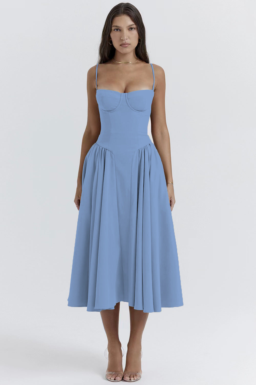 Etta | Ärmelloses Korsett Midi Kleid - Schmeichelnd & Elegant-6