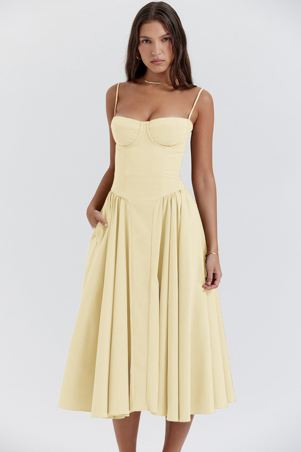Variant image for Etta | Ärmelloses Korsett Midi Kleid - Schmeichelnd & Elegant-34