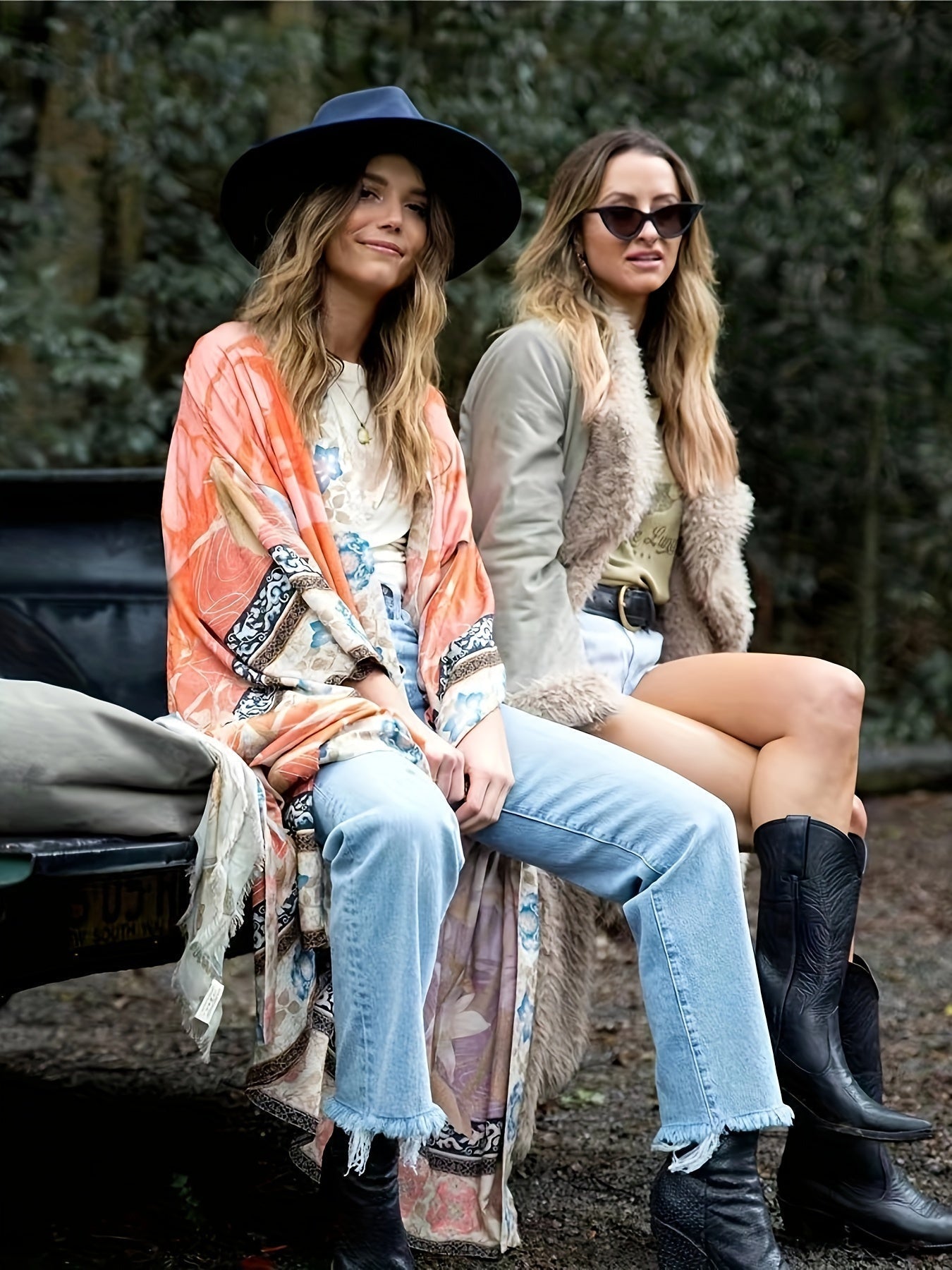Barbara | Lange Damen Kimono mit Blumenprint 4