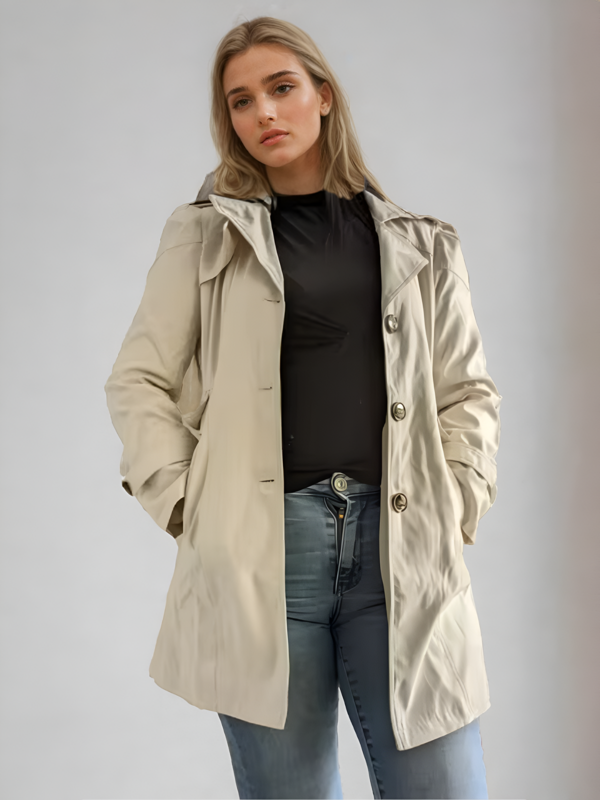 Bettina | Damen Trenchcoat Beige – Moderne Getailleerte Jacke für Elegante Silhouetten 1