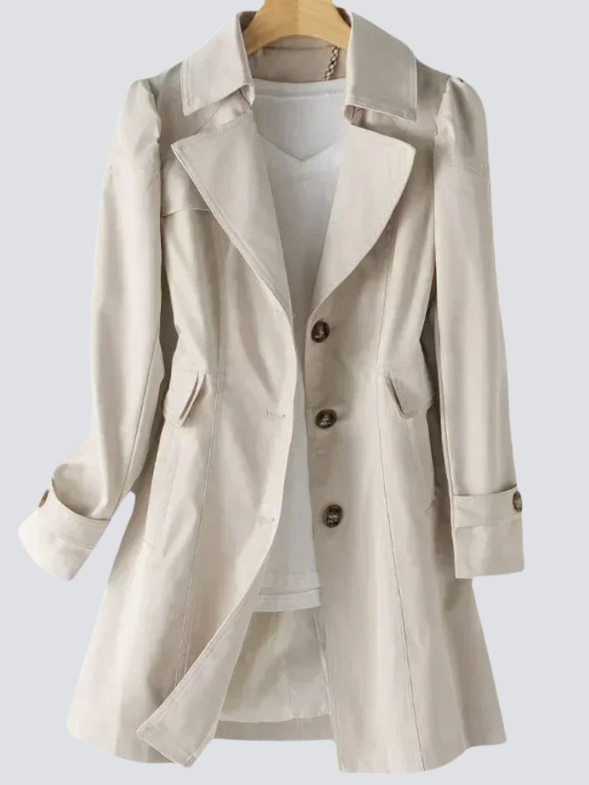 Bettina | Damen Trenchcoat Beige – Moderne Getailleerte Jacke für Elegante Silhouetten 6
