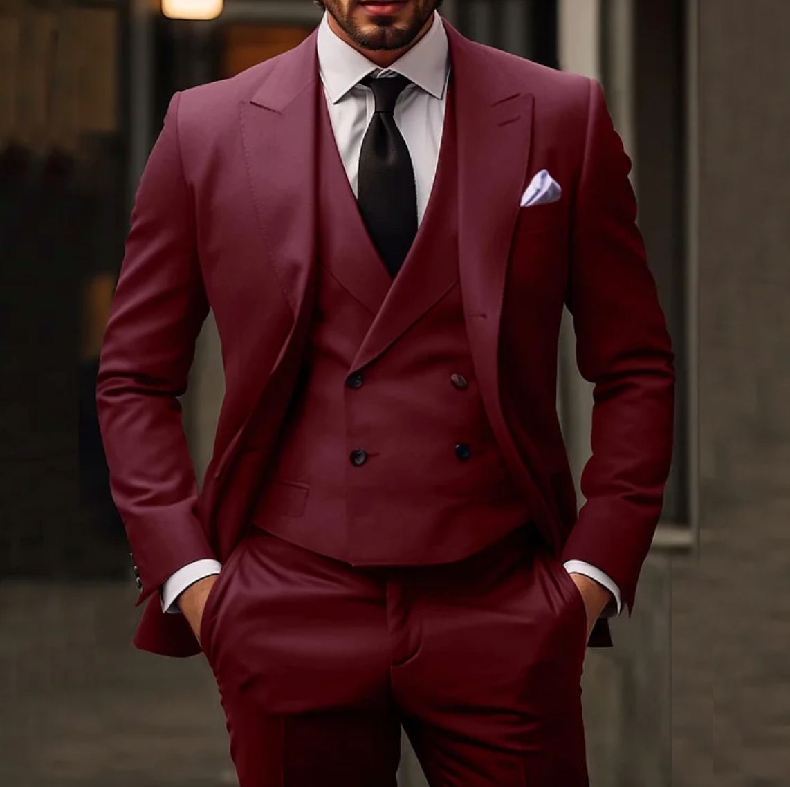 Oden | 3-teiliger Slim-Fit Herrenanzug für Hochzeit, Blazer, Gilet und Hosen 5