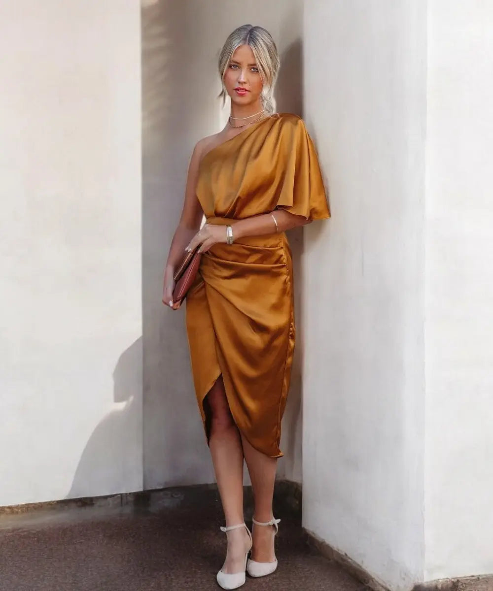 Carmen | Elegantes Ein-Schulter Maxikleid für Hochzeitsgast und Sommeranlässe 4