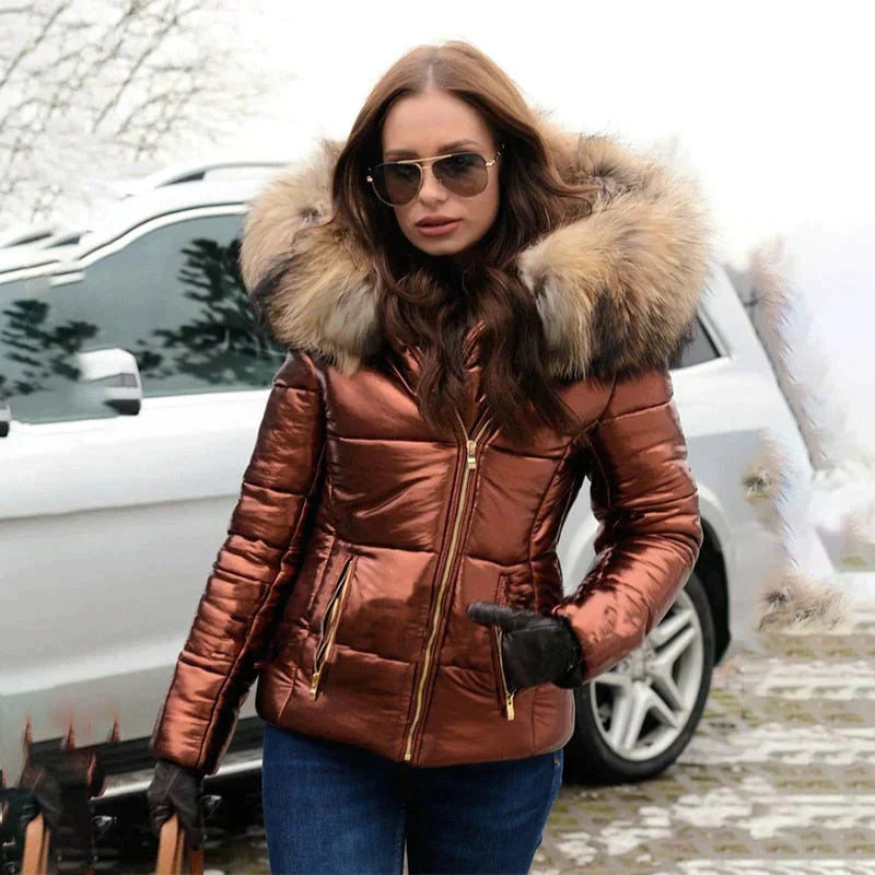 Chice Winterjacke für Damen – Gefüttert mit Kunstpelz, Elegant 4