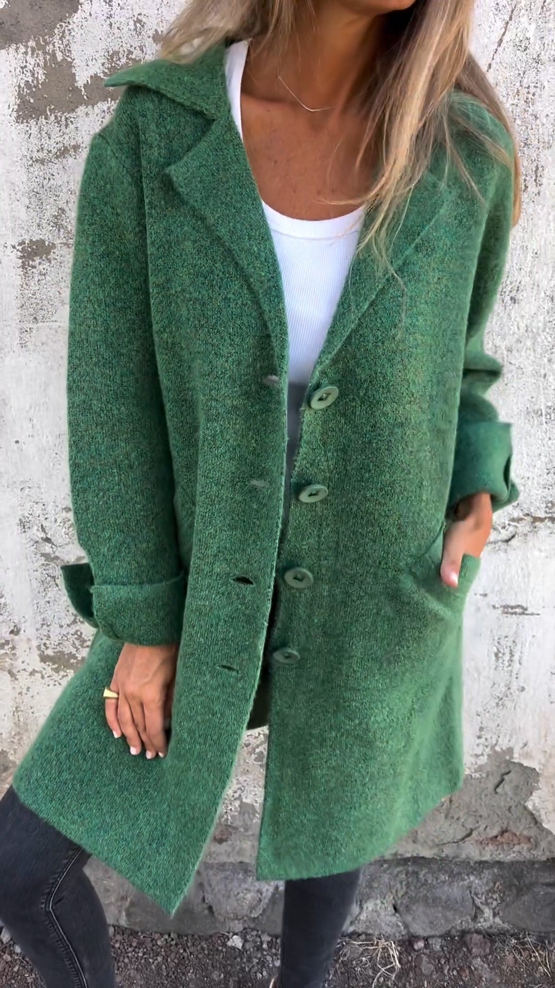 Damen Lange Strickjacke – Hochwertige, Weiche Materialien 0