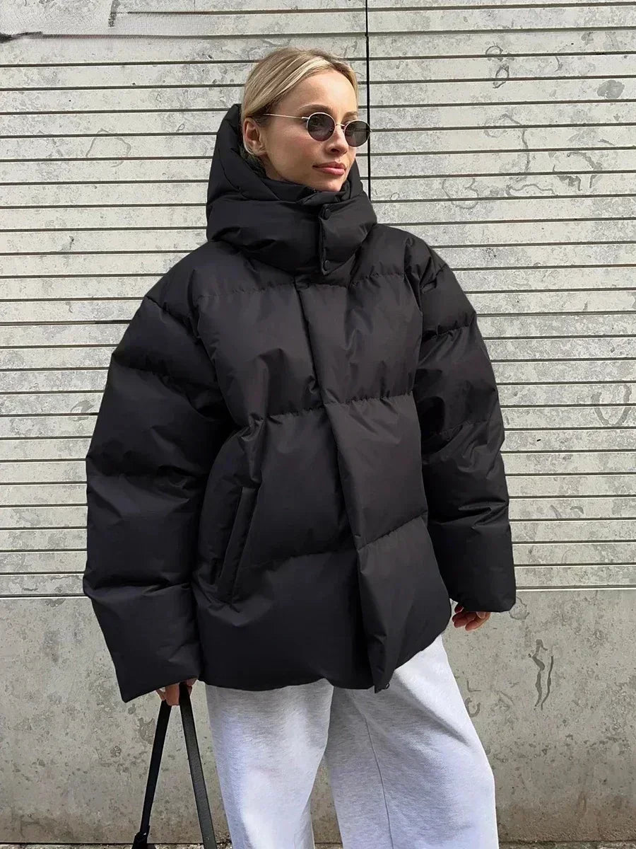 Damen Oversized Pufferjacke – Hochwertige Isolierung, Praktische Taschen 2