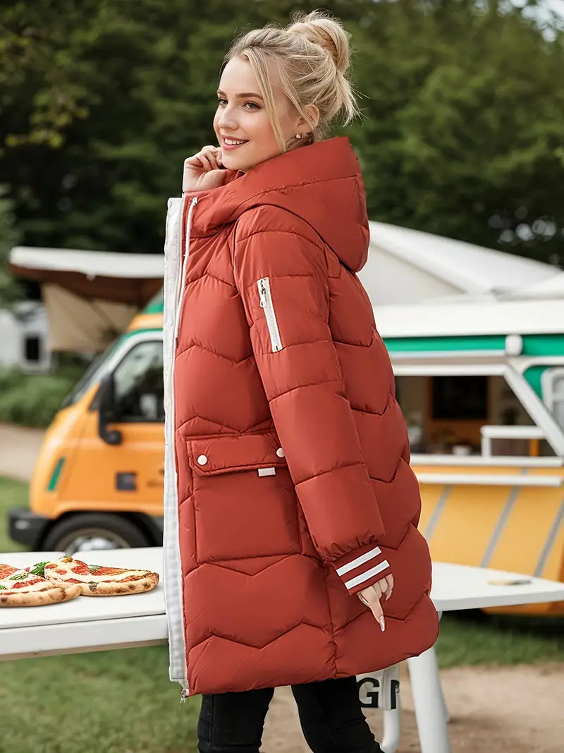 Damen Pufferjacke mit Taillenkordel – Hochwertige Isolierung, Modern 2