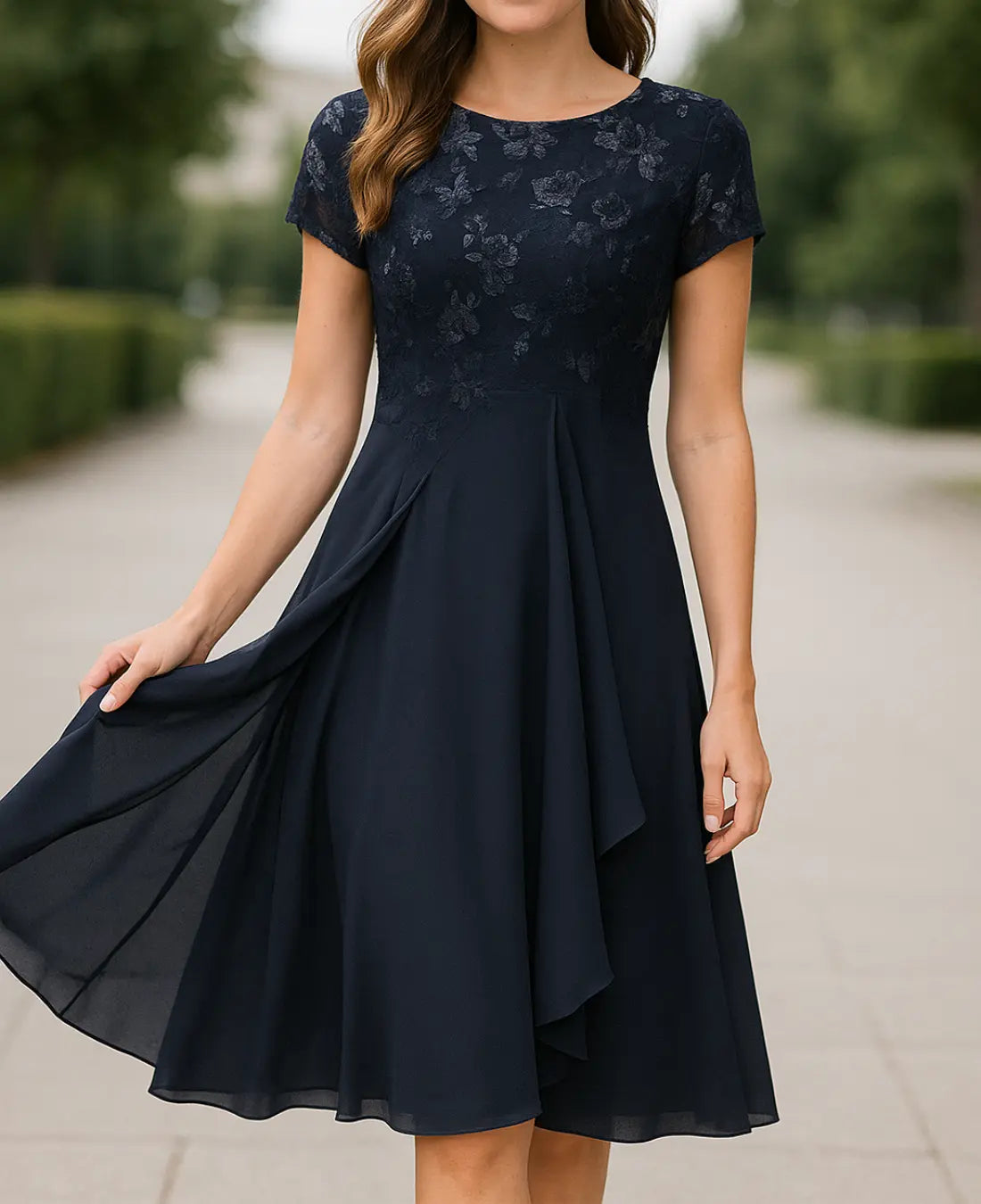 Damen | Elegante Chiffon Maxi-Jurk mit Spitzen-Details für Hochzeiten und Formelle Anlässe 13