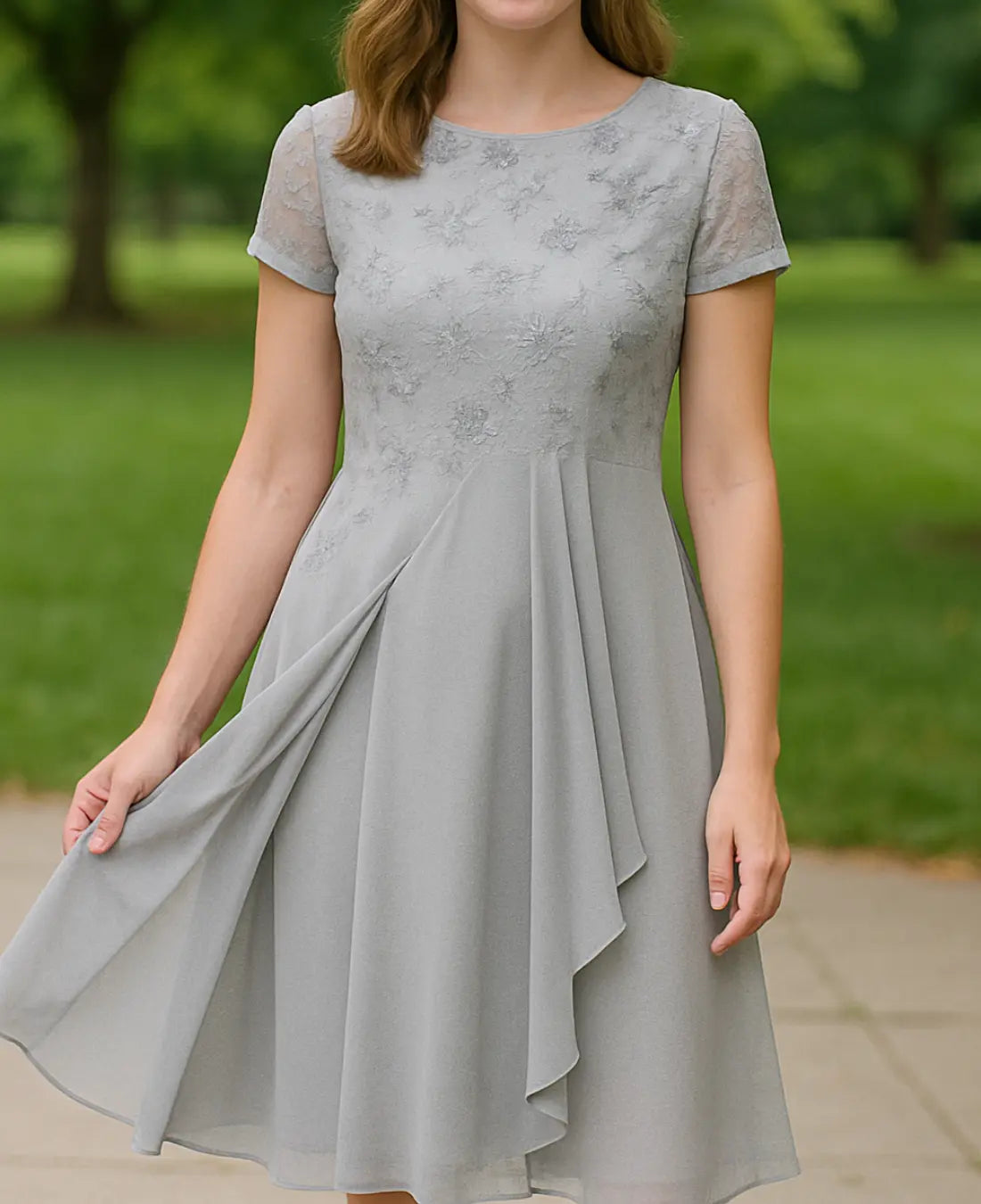 Damen | Elegante Chiffon Maxi-Jurk mit Spitzen-Details für Hochzeiten und Formelle Anlässe 9