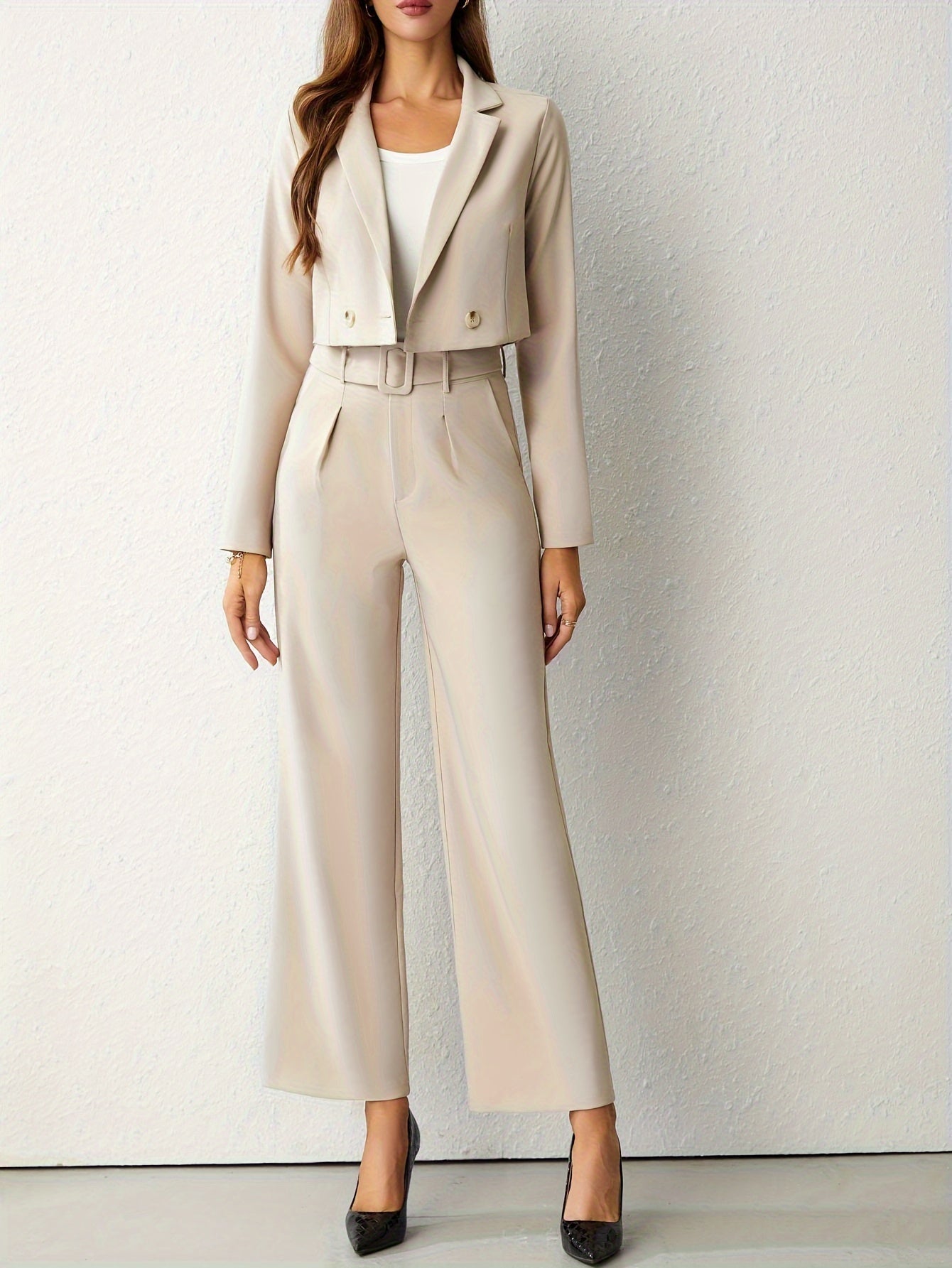 Damenanzug Set – Eleganter Blazer mit Hoher Taille, Festlich 5