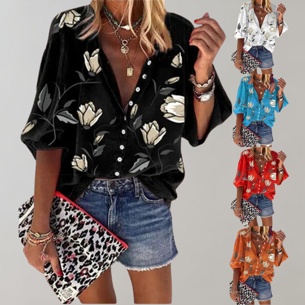 Mavis | Damenbluse Mit Blumendruck - Modisch Und Vielseitig-6