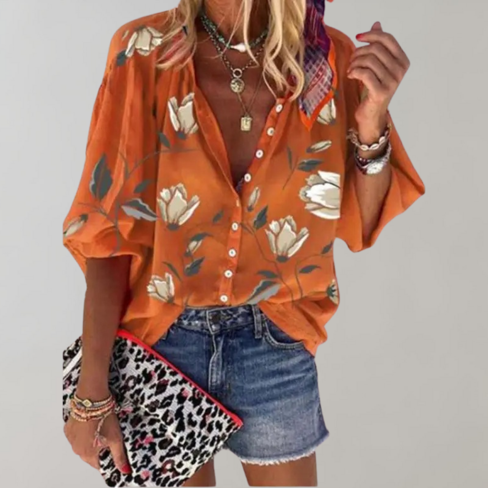 Mavis | Damenbluse Mit Blumendruck - Modisch Und Vielseitig-3