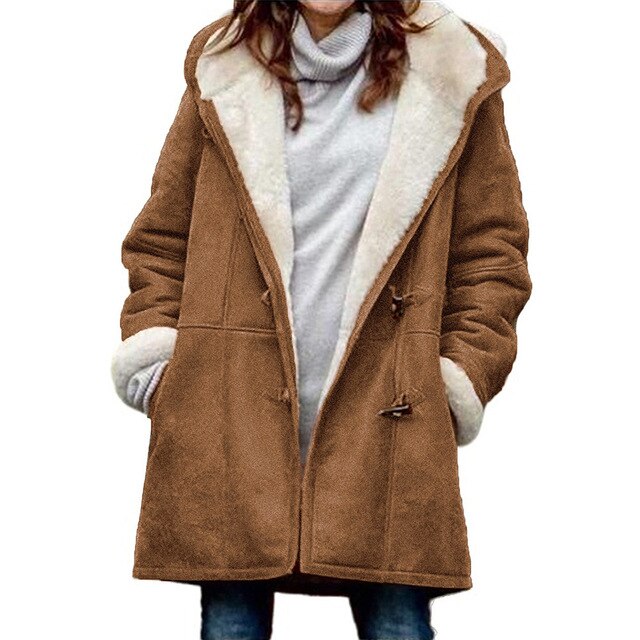 Gemütliche Gefütterte Damenjacke mit Kapuze – Weiches Fleece, Winter 5