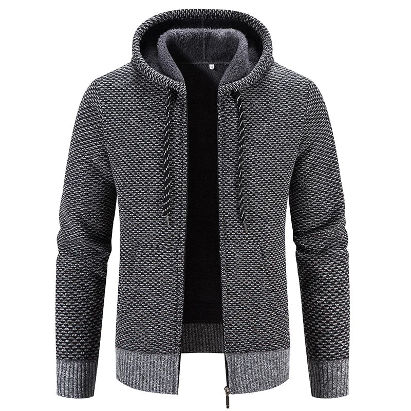 Heidi-Mode - Lässige Herbst Strickjacke mit Kapuze für Männer Hause Lune