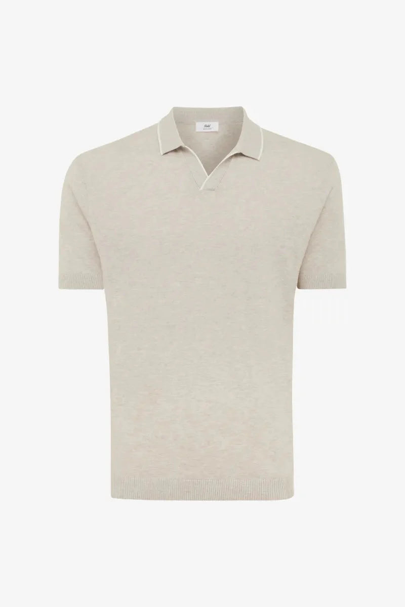 Arjen | Freizeitpolo Für Männer Im Modernen Design, Beige, Baumwolle-Leinen-Mix 4