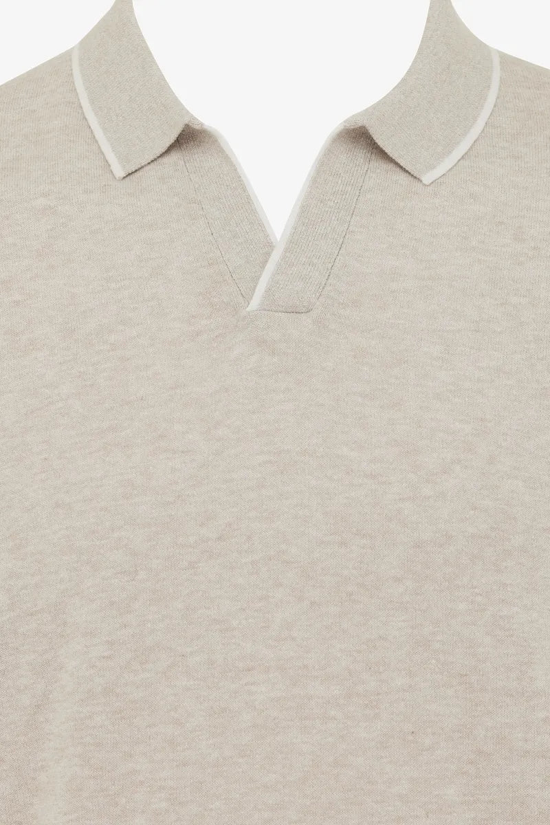 Arjen | Freizeitpolo Für Männer Im Modernen Design, Beige, Baumwolle-Leinen-Mix 6