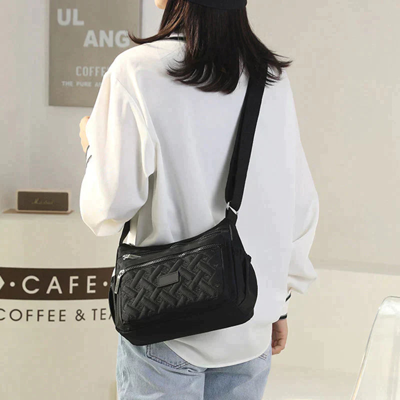 Leichte Schultertasche aus wasserabweisendem Nylon mit mehreren Fächern – Ideal für Alltag und Reisen 8