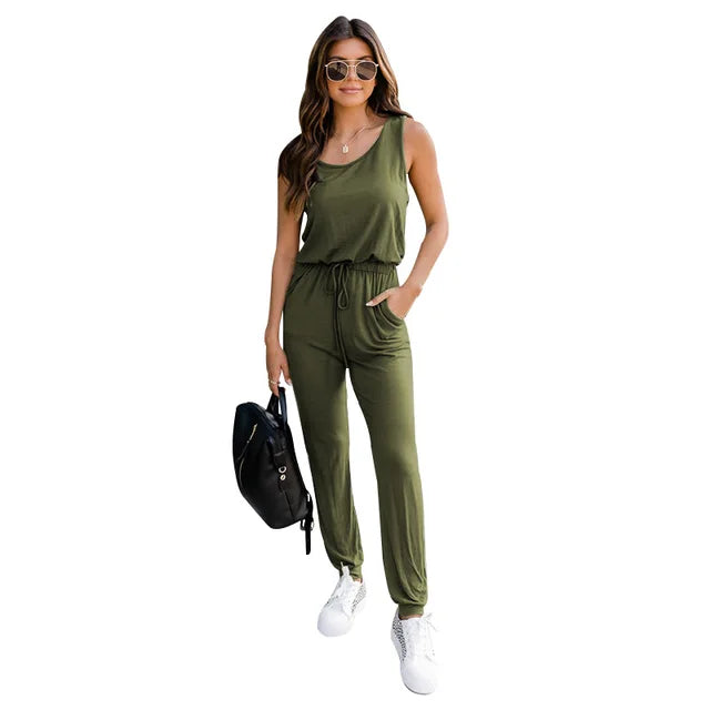 Leichter Jumpsuit mit Elastischer Taille und Praktischen Taschen – Ideal für Casual Outfits 2
