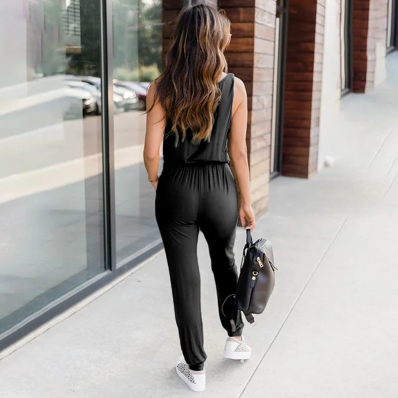 Leichter Jumpsuit mit Elastischer Taille und Praktischen Taschen – Ideal für Casual Outfits 8