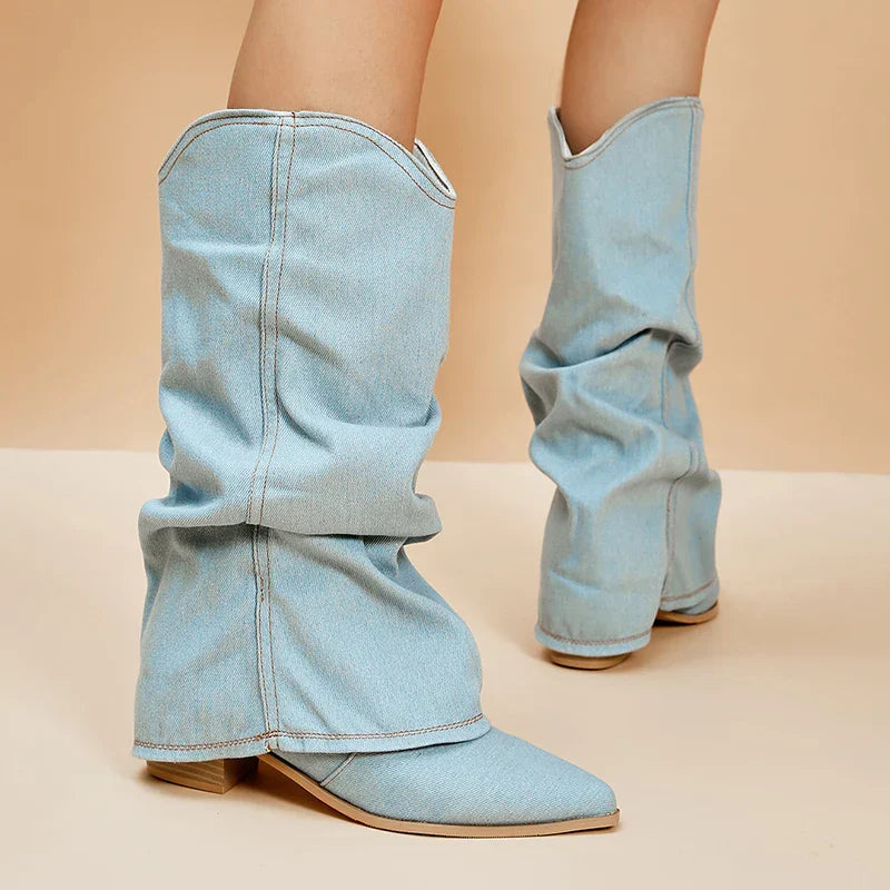 Miley | Trendige Damenstiefel Aus Denim – Stilvoll Und Bequem 6