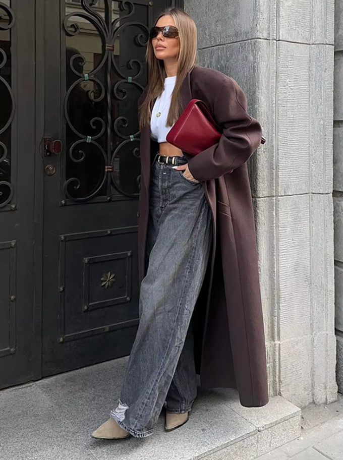 Mira Damen Trenchcoat – Elegante Lange Jacke mit Knöpfen 2