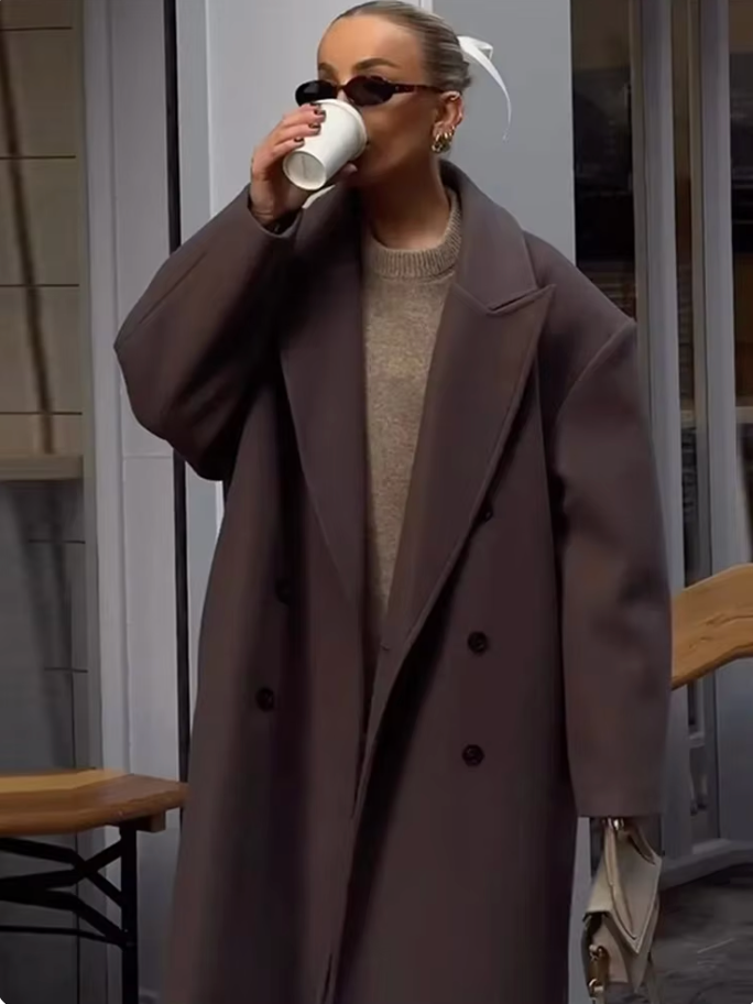 Mira Damen Trenchcoat – Elegante Lange Jacke mit Knöpfen 3