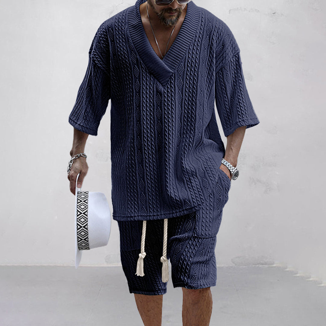 Nicolò | Lässiges Sommer Outfit Damen - Gesticktes Shirt und Shorts-Set aus Atmungsaktivem Polyester 9