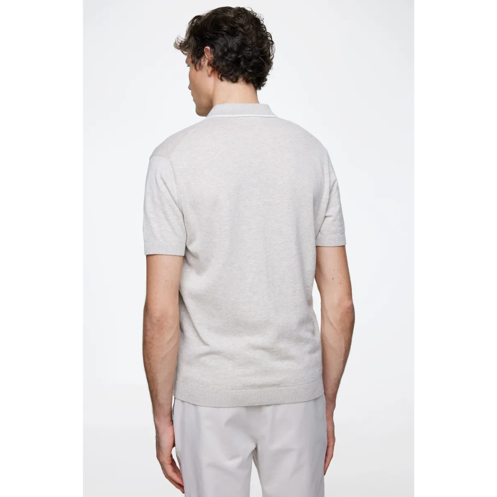 Arjen | Freizeitpolo Für Männer Im Modernen Design, Beige, Baumwolle-Leinen-Mix 2