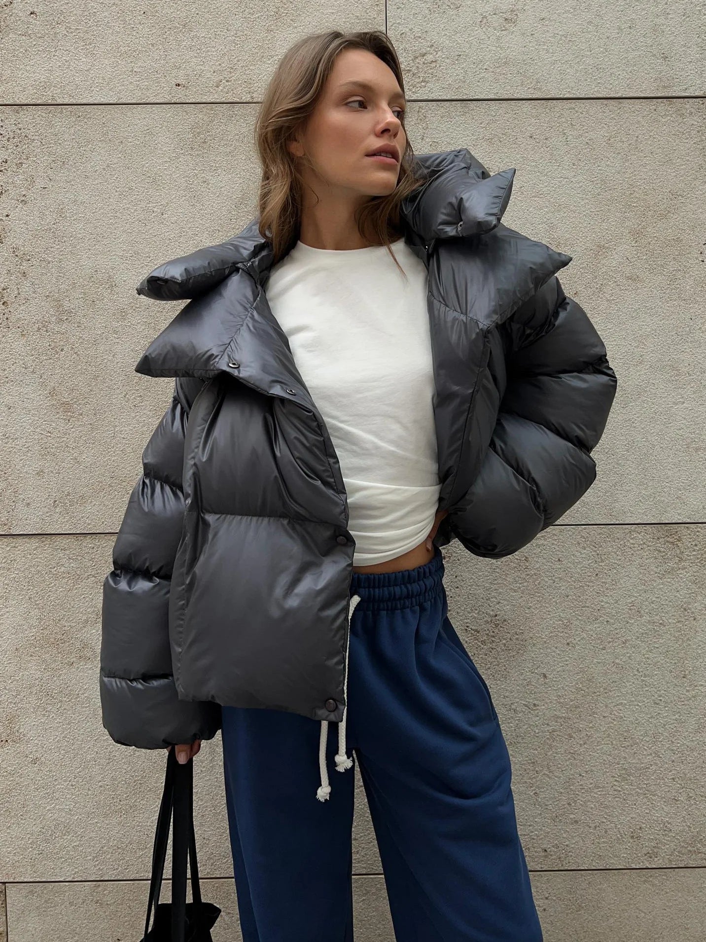 Oversized Bomberjacke für Damen – Wasserabweisend, Trendy 3