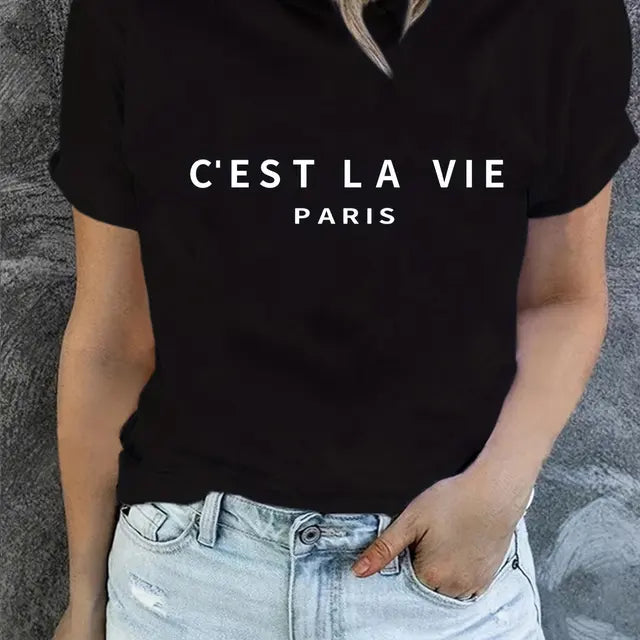 C'est la Vie Paris | Trendiges Damen T-Shirt mit Pariser Flair 3