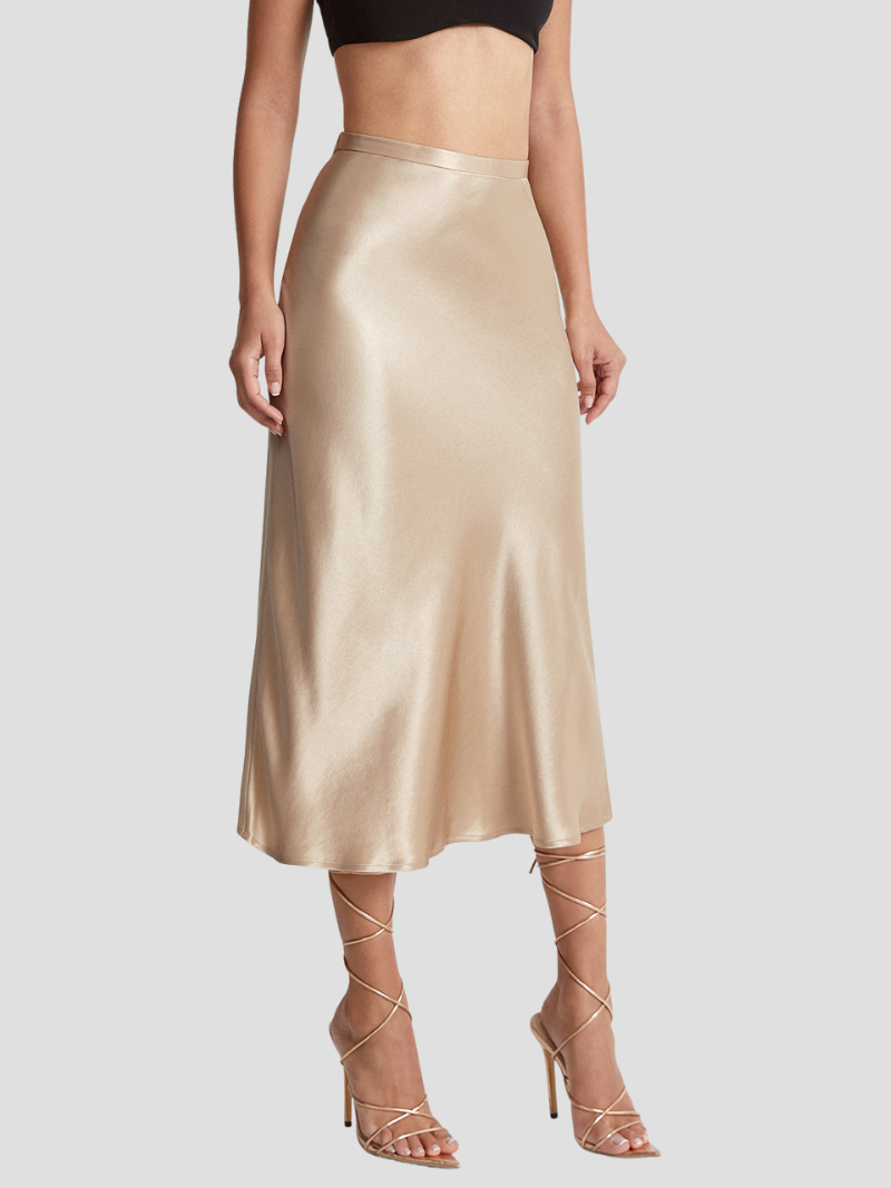 Pien | Eleganter Damenrock aus Satin im Midi-Stil für vielseitige Anlässe 5