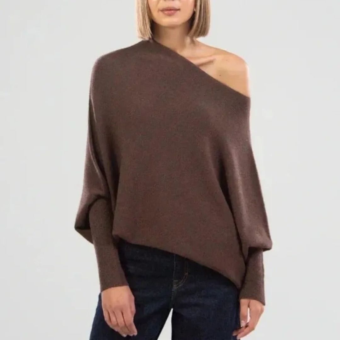 Renilda Damen Pullover – Weicher Off-Shoulder Strick, Vielseitig und Elegant 9