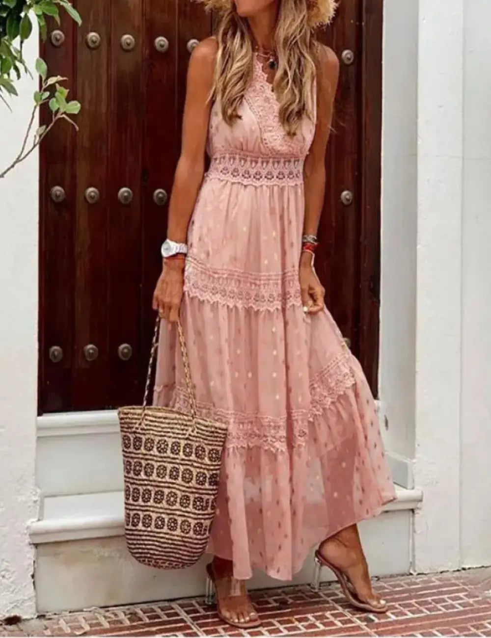 Rose | Elegantes Maxi Kleid Für Den Sommer - Luftiges Maxikleid Damen 1