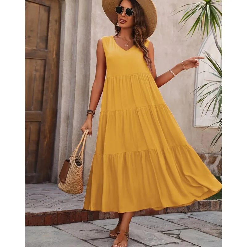 Variant image for Elvira | Elegantes Damenkleid mit V-Cut für Festliche Anlässe und Sommerpartys-16