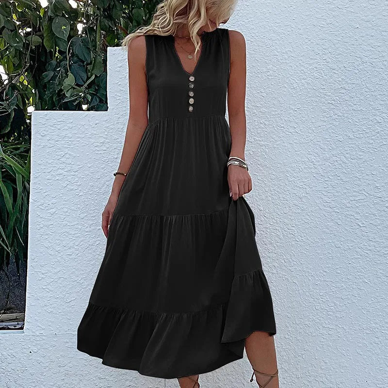 Variant image for Alma | Leichtes Maxikleid Damen V-Cut Für Sommer, Luftig & Elegant-13