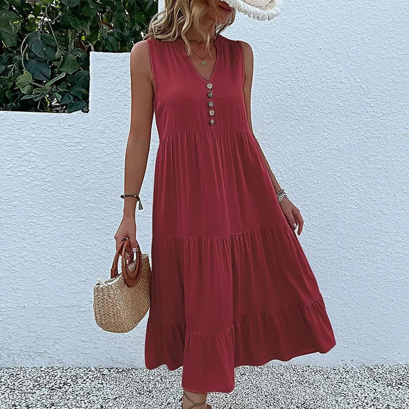 Alma | Leichtes Maxikleid Damen V-Cut Für Sommer, Luftig & Elegant-6