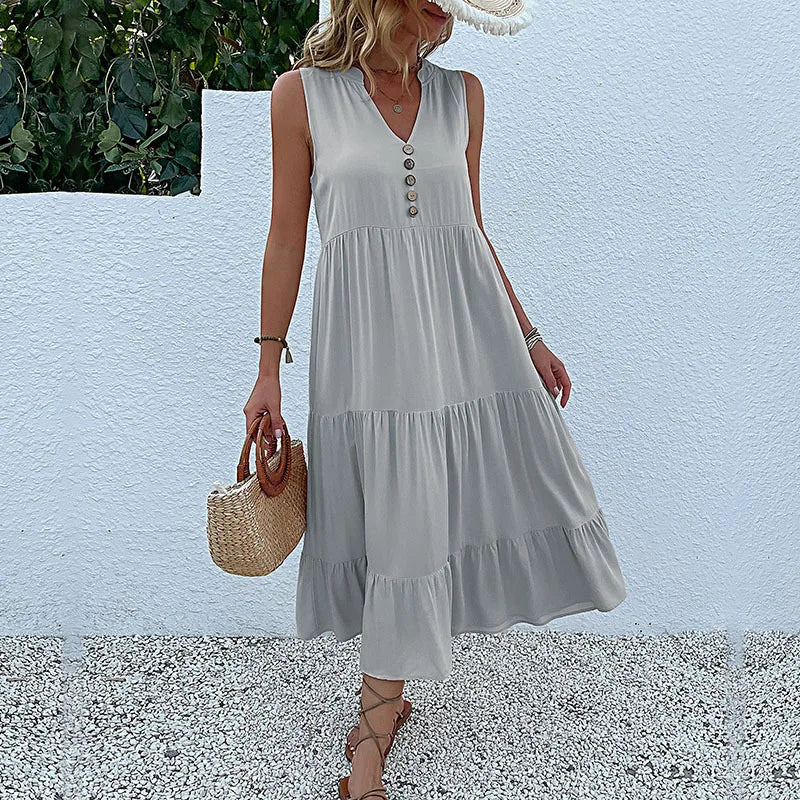 Variant image for Alma | Leichtes Maxikleid Damen V-Cut Für Sommer, Luftig & Elegant-25