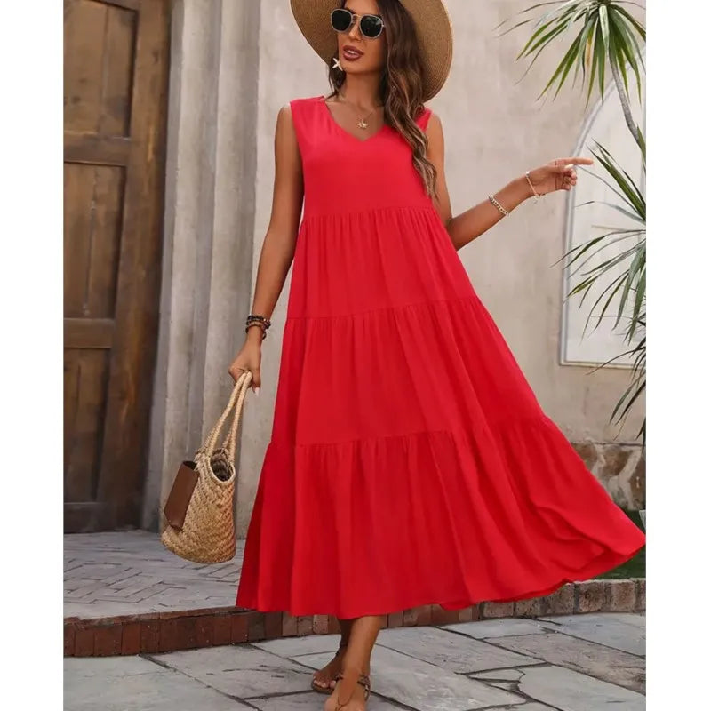 Elvira | Elegantes Damenkleid mit V-Cut für Festliche Anlässe und Sommerpartys-3
