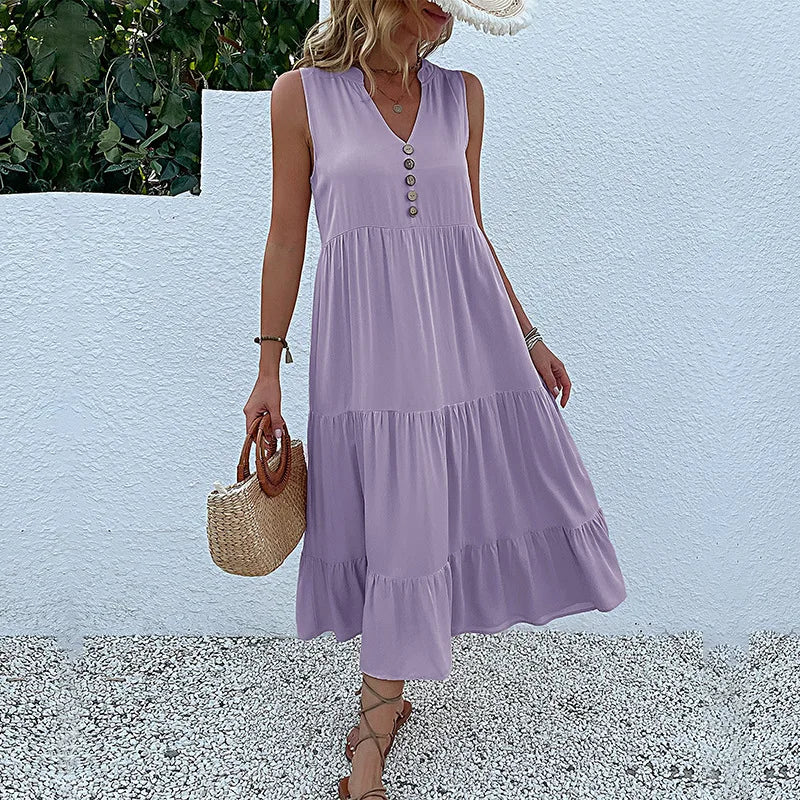 Variant image for Alma | Leichtes Maxikleid Damen V-Cut Für Sommer, Luftig & Elegant-45