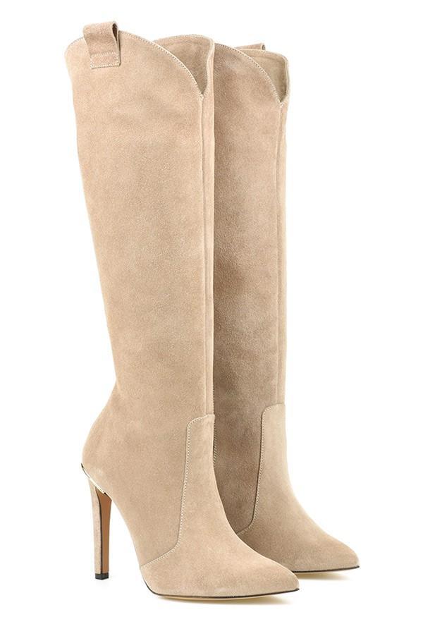 SHANTEL Damen Stiefel – Schwarzes Synthetikleder, 8 cm Absatz 10