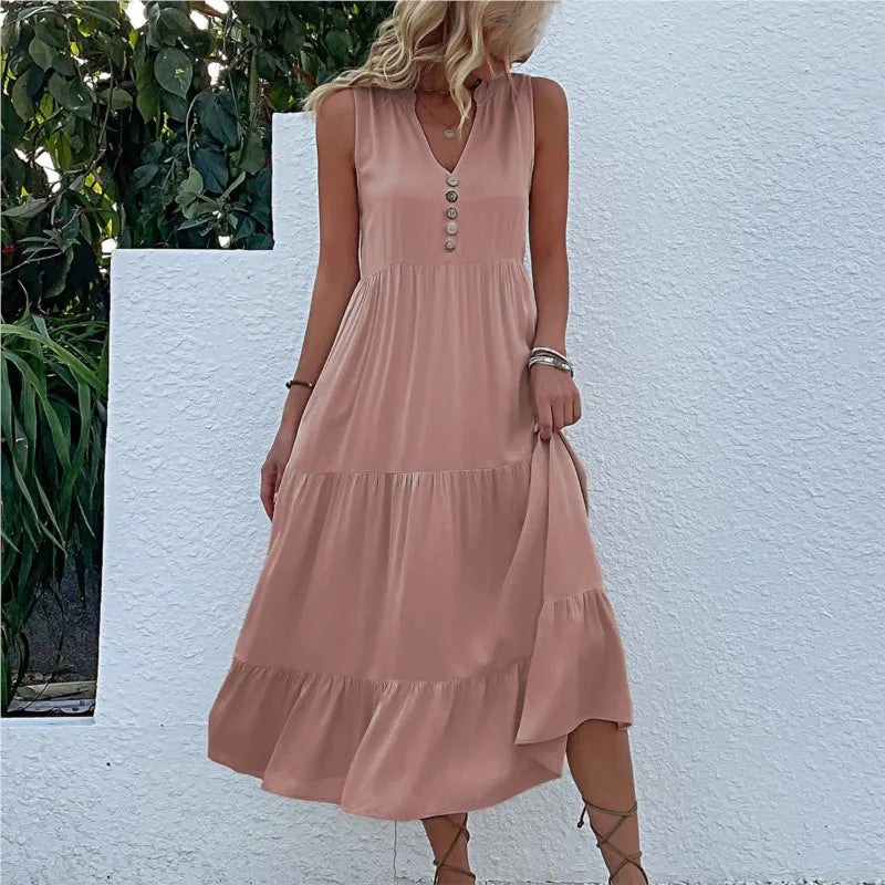 Alma | Leichtes Maxikleid Damen V-Cut Für Sommer, Luftig & Elegant-2