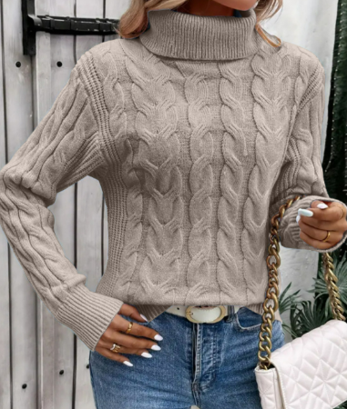 Johanna | Warmer pullover aus Baumwolle mit Rollkragen Hause Lune